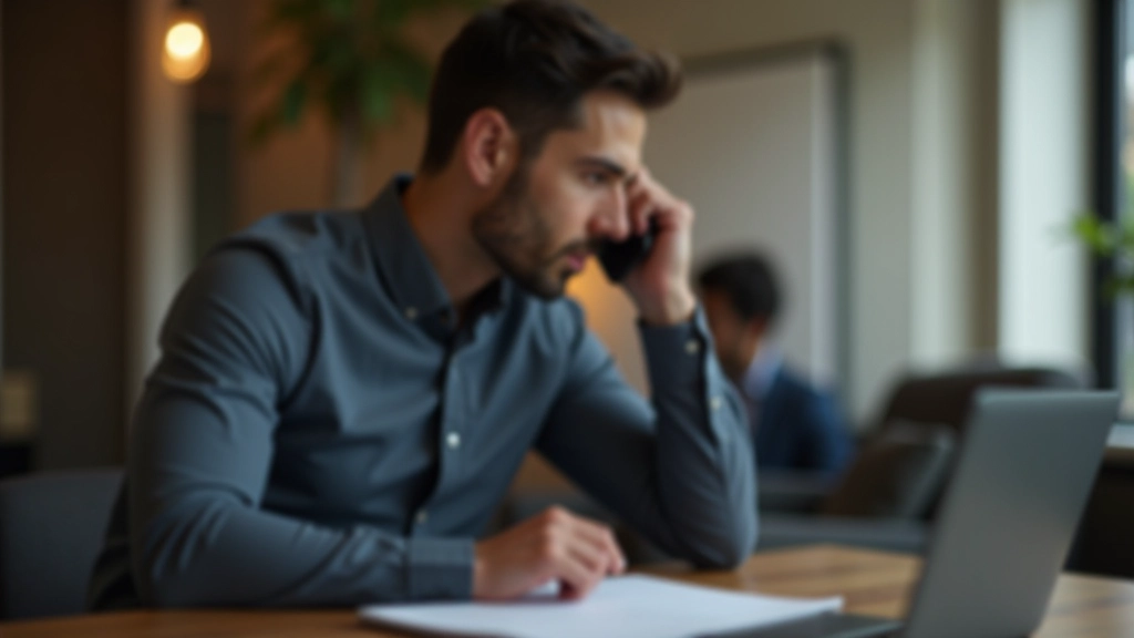 Persona che tiene un negoziato telefonico, annotando i punti chiave su un foglio di carta