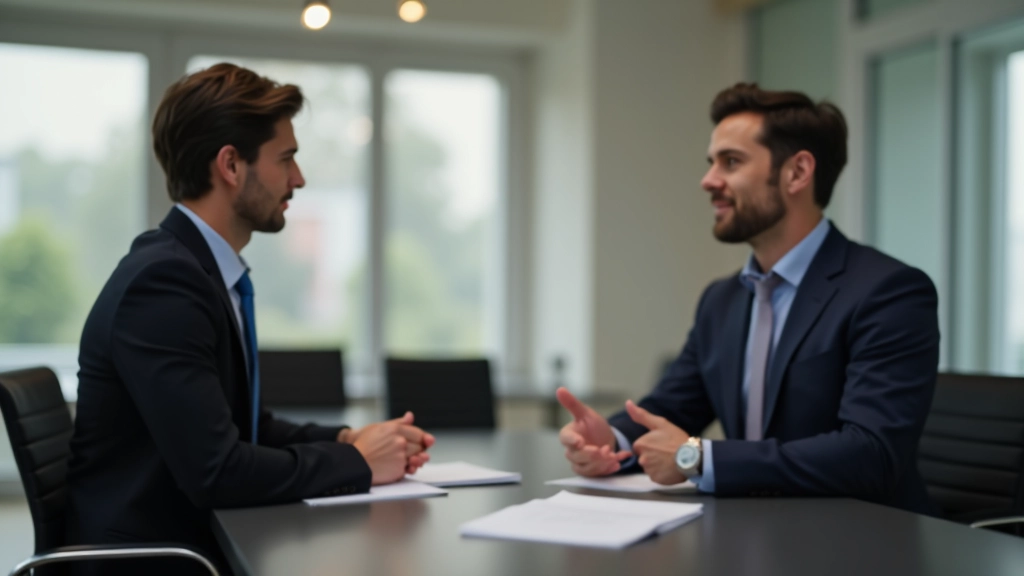 Due colleghi in una riunione, conversazione costruttiva con linguaggio del corpo aperto e positivo